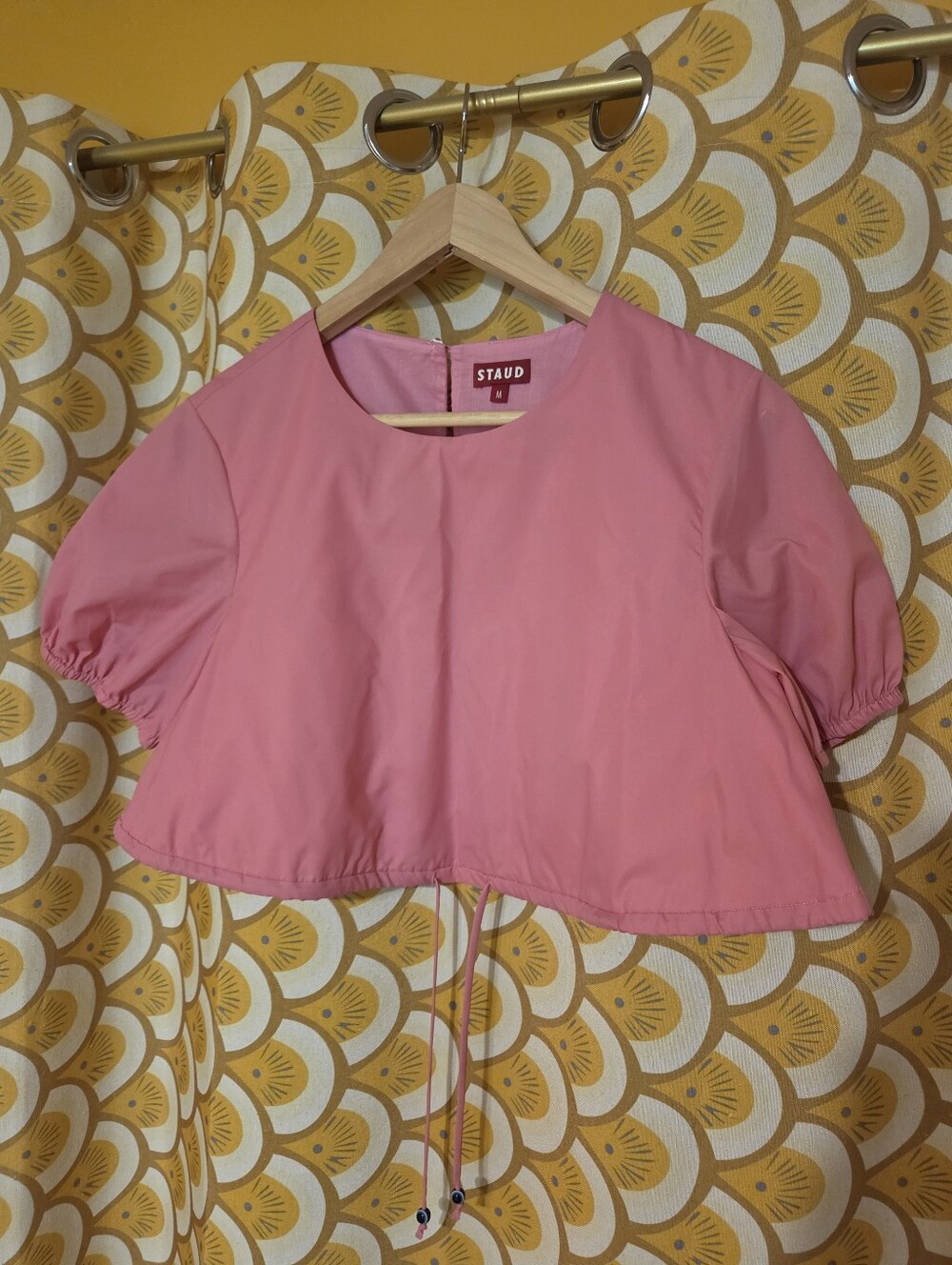 STAUD Pink Crop Shirt